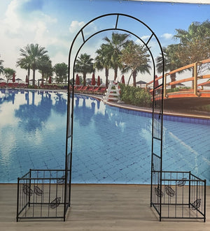 English Elm Metal Powder-coated Iron Garden Arch Trellis for Climbing Plants Weddings Events W656127045