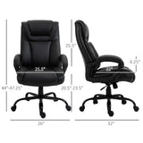 English Elm Big and Tall 400Lbs Executive Office Chair With Wide Seat, Computer Desk Chair With High Back Pu Leather Ergonomic Upholstery, Adjustable Height and Swivel Wheels, Black