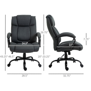 English Elm High Back Big And Tall Executive Office Chair For 485 Lbs - Wide Seat, Adjustable, Swivel Wheels, Grey W2225141057