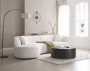 English Elm Luxury Boucle Curved Sectional Sofa with Chaise Cloud Comfort Living Room Seating W876S00101