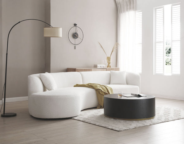 English Elm Luxury Boucle Curved Sectional Sofa with Chaise Cloud Comfort Living Room Seating W876S00101