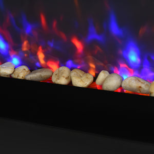 English Elm 36" 1500W Electric Wall Fireplace - Realistic Flame Effect, 7-Color Back & Side Lights, Safe Overheat Protection, 750/1500W Heat Adjustable W2225141037
