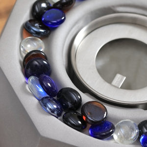 English Elm Concrete Tabletop Fireplace 9" Light Grey Portable Ethanol Firepit with Lid — Cozy Heat, Stylish Geometric Design, Safe Indoor/Outdoor Ambience W2225141040