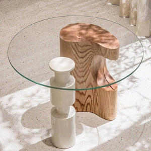 English Elm Size:42.13 Round Tempered Glass Table Top Clear Polished Surface for Any Base W1151106036