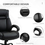 English Elm Big and Tall 400Lbs Executive Office Chair With Wide Seat, Computer Desk Chair With High Back Pu Leather Ergonomic Upholstery, Adjustable Height and Swivel Wheels, Black