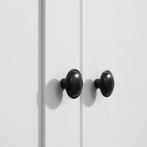 English Elm 72" Freestanding Kitchen Pantry Cabinet with 6-Tier Shelves, 2 Doors, 2 Drawers, Adjustable Shelving, White Elegance W2225S00013