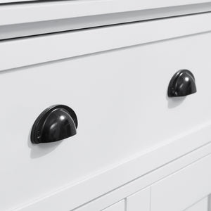 English Elm 72" Freestanding Kitchen Pantry Cabinet with 6-Tier Shelves, 2 Doors, 2 Drawers, Adjustable Shelving, White Elegance W2225S00013