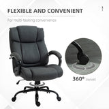 English Elm High Back Big and Tall Executive Office Chair 484Lbs With Wide Seat, Computer Desk Chair With Linen Fabric, Adjustable Height, Swivel Wheels, Charcoal Grey