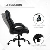 English Elm Big and Tall 400Lbs Executive Office Chair With Wide Seat, Computer Desk Chair With High Back Pu Leather Ergonomic Upholstery, Adjustable Height and Swivel Wheels, Black