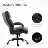 English Elm High Back Big and Tall Executive Office Chair 484Lbs With Wide Seat, Computer Desk Chair With Linen Fabric, Adjustable Height, Swivel Wheels, Charcoal Grey