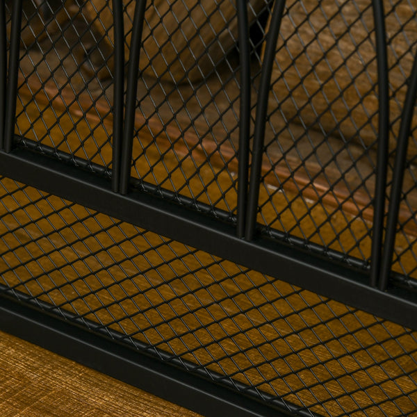 English Elm 3-Panel Folding Fireplace Screen with Heavy-Duty Metal Mesh Spark Guard, Rust-Resistant Black 49.5" W2225141038