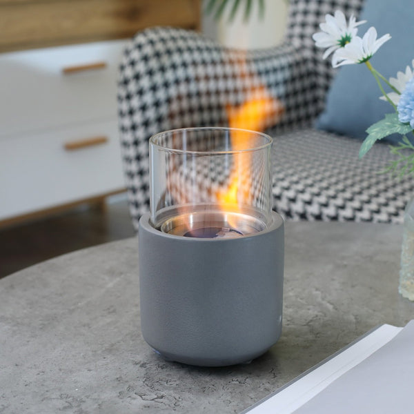 English Elm Tabletop Mini Concrete Ethanol Fire Bowl - Clean-Burning, Portable Fireplace For Cozy Ambience W2225141043-GIGA