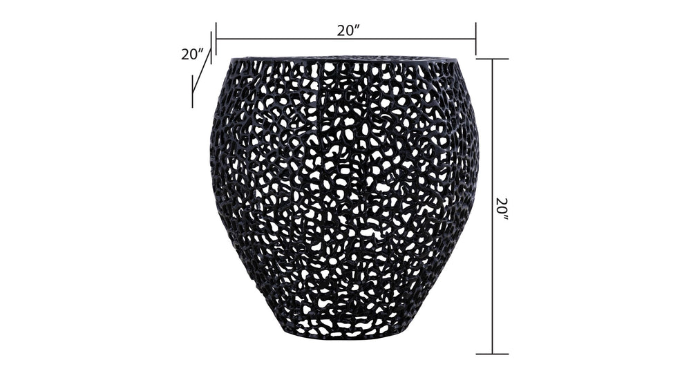 English Elm Et3403-18 Cast Aluminum Cube Side Table Geometric Accent for Modern Living Spaces Black B009140735