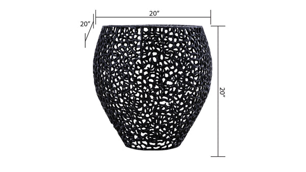 English Elm Et3403-18 Cast Aluminum Cube Side Table Geometric Accent for Modern Living Spaces Black B009140735