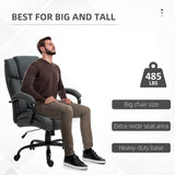 English Elm High Back Big and Tall Executive Office Chair 484Lbs With Wide Seat, Computer Desk Chair With Linen Fabric, Adjustable Height, Swivel Wheels, Charcoal Grey