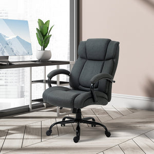 English Elm High Back Big And Tall Executive Office Chair For 485 Lbs - Wide Seat, Adjustable, Swivel Wheels, Grey W2225141057