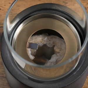 English Elm Tabletop Concrete Ethanol Fire Bowl With Lid - Cozy Modern Indoor Decor, Safe & Portable Heat Source W2225141042-GIGA