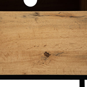 English Elm Modern TV Stand 42" Console for Large TVs, Sturdy 110lb Capacity, Double Storage & Drop Door Design Wood WF303474AAQ