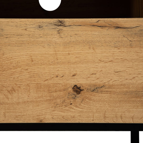 English Elm Modern TV Stand 42" Console for Large TVs, Sturdy 110lb Capacity, Double Storage & Drop Door Design Wood WF303474AAQ