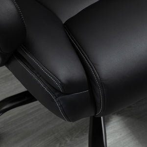 English Elm Big and Tall 400Lbs Executive Office Chair With Wide Seat, Computer Desk Chair With High Back Pu Leather Ergonomic Upholstery, Adjustable Height and Swivel Wheels, Black