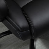 400Lbs Big & Tall Executive Office Chair, Wide Seat, High Back, PU Leather, Adjustable Height, Swivel Wheels - Black