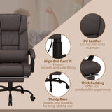 English Elm High Back Vibration Massage Office Chair With 6 Points, Hight Adjustable Computer Desk Chair, Reclining Office Chair With Retractable Footrest and Remote, Brown