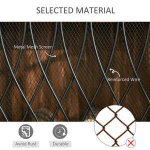 English Elm 3-Panel Folding Fireplace Screen with Heavy-Duty Metal Mesh Spark Guard, Rust-Resistant Black 49.5" W2225141038