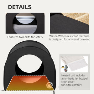 English Elm Dome Insulated Heated Cat House with Waterproof Oxford Fabric, Heated Pad & Berber Fleece Cozywn W2225141117