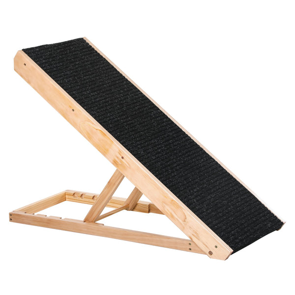 English Elm Elevated Pine Pet Ramp Foldable & Height Adjustable for Dogs Cats Rabbits | Anti-Slip, Portable W2225141113