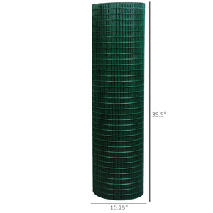 English Elm PawHut 98' x 35.5" PVC-Coated Steel Hardware Cloth Roll, 1/2 x1" Mesh for Garden & Poultry Defense W2225141112