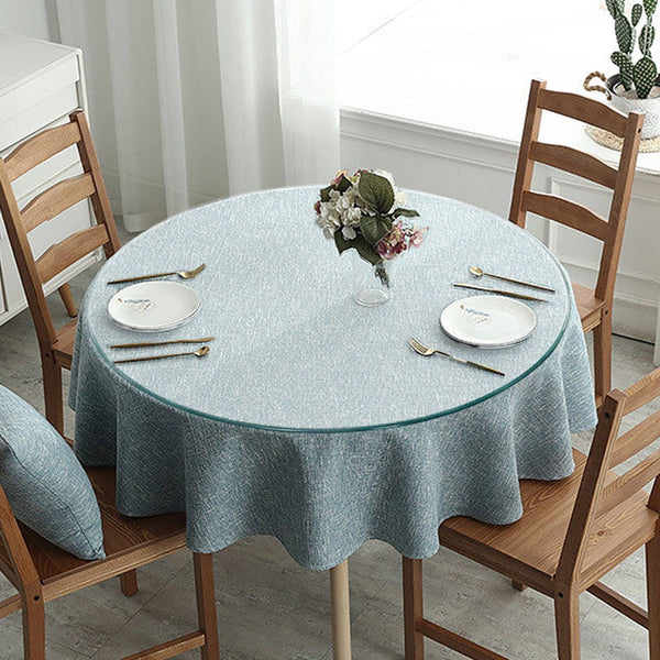 English Elm Size:42.13 Round Tempered Glass Table Top Clear Polished Surface for Any Base W1151106036