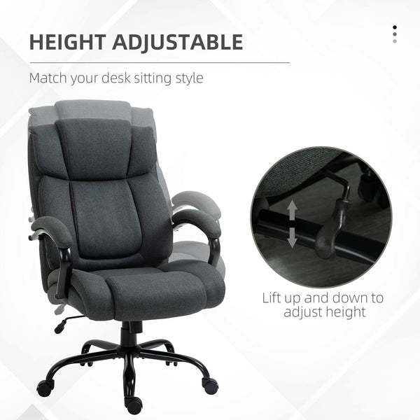 English Elm High Back Big And Tall Executive Office Chair For 485 Lbs - Wide Seat, Adjustable, Swivel Wheels, Grey W2225141057