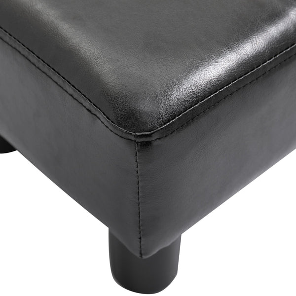English Elm Ottoman Small Foot Rest with Faux Leather Upholstery, Rectangular Padded Foam Seat, Lightweight Durable Stool W2225141030