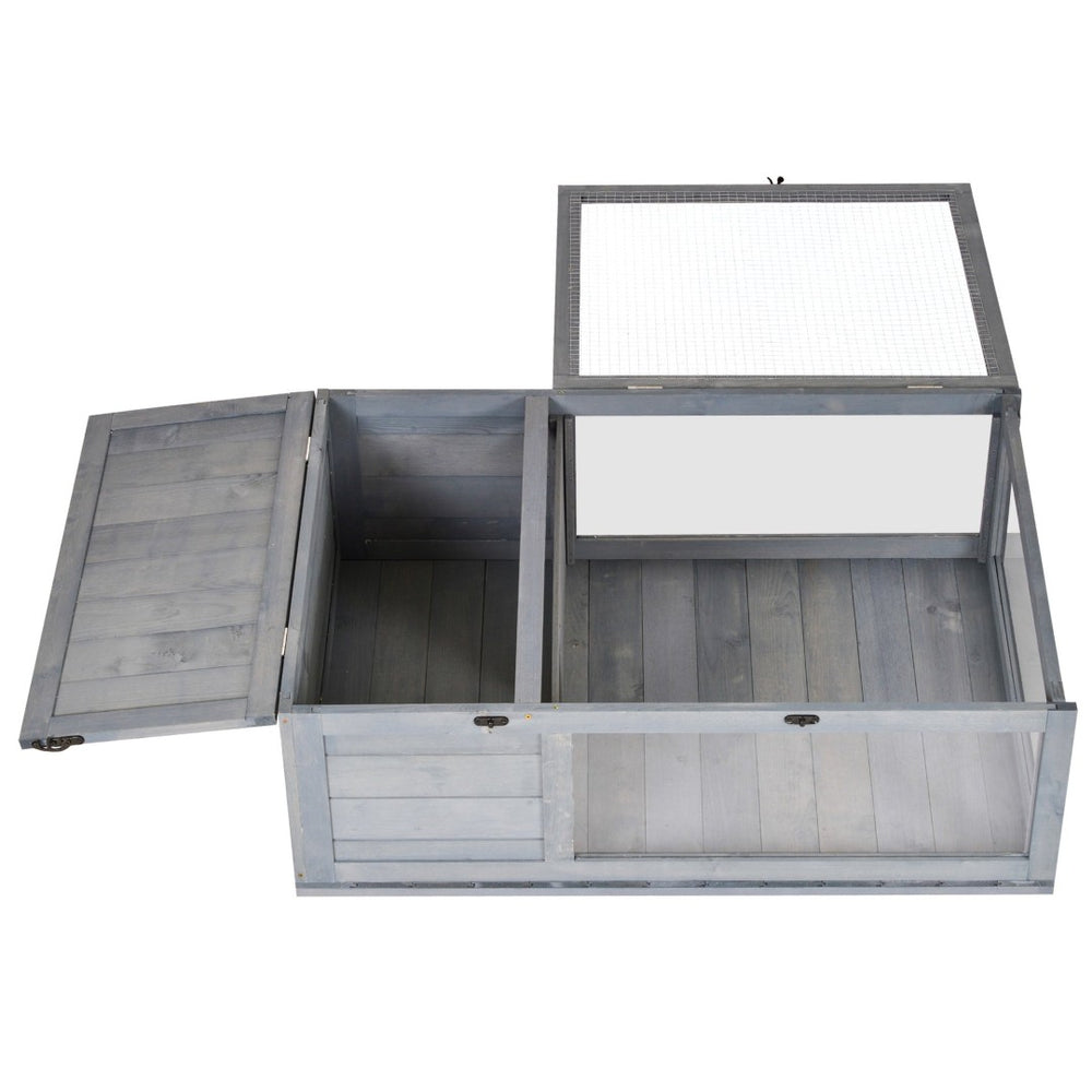 English Elm Wooden Fir Reptile Habitat Dual Zone Enclosure with Lockable Doors for Tortoises W2225141093