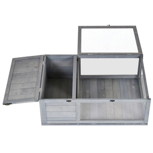 English Elm Wooden Fir Reptile Habitat Dual Zone Enclosure with Lockable Doors for Tortoises W2225141093