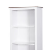 English Elm 69'' Freestanding Storage Cabinet, Bathroom Linen Tower, Kitchen Cupboard, Buffet Cabinet, Bookcase With Double Door 3-Tier Shelf For Home Office, White