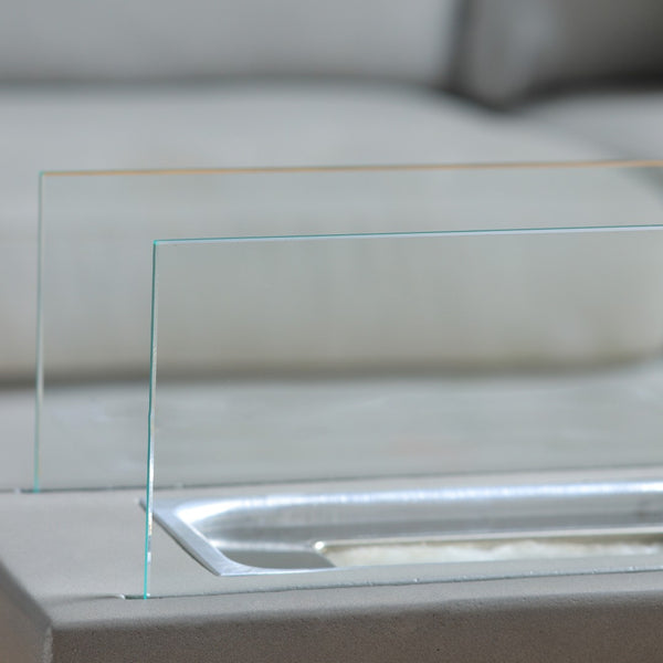 English Elm Tabletop Concrete Fireplace - 13" Indoor/Outdoor Bioethanol Fire Pit For Cozy Ambience & Style W2225141041-GIGA