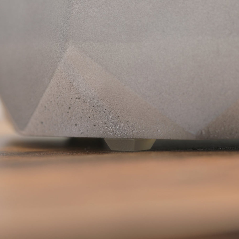 English Elm Concrete Tabletop Fireplace 9" Light Grey Portable Ethanol Firepit with Lid — Cozy Heat, Stylish Geometric Design, Safe Indoor/Outdoor Ambience W2225141040