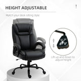 English Elm Big and Tall 400Lbs Executive Office Chair With Wide Seat, Computer Desk Chair With High Back Pu Leather Ergonomic Upholstery, Adjustable Height and Swivel Wheels, Black