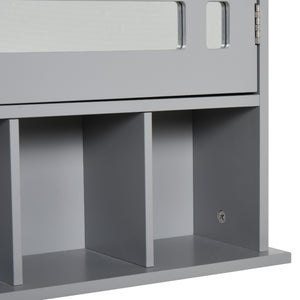 English Elm Kleankin Modern Wall-Mounted Medicine Cabinet With Mirror & Shelves - Space-Saving Gray Storage Solution W2225141049