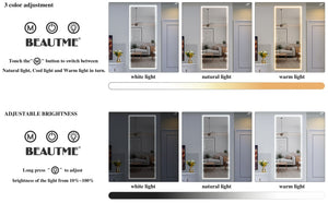 English Elm Extra Oversized LED Bathroom Mirror 84x36 with Aluminum Frame, 3-Color Dimmable Lighting, Versatile Mounting W708131919