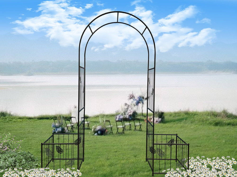 English Elm Metal Powder-coated Iron Garden Arch Trellis for Climbing Plants Weddings Events W656127045
