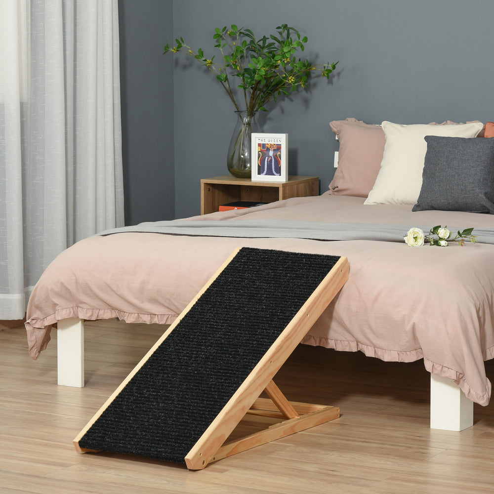 English Elm Elevated Pine Pet Ramp Foldable & Height Adjustable for Dogs Cats Rabbits | Anti-Slip, Portable W2225141113