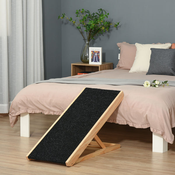English Elm Elevated Pine Pet Ramp Foldable & Height Adjustable for Dogs Cats Rabbits | Anti-Slip, Portable W2225141113