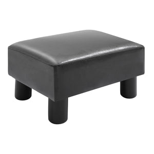 English Elm Ottoman Small Foot Rest with Faux Leather Upholstery, Rectangular Padded Foam Seat, Lightweight Durable Stool W2225141030