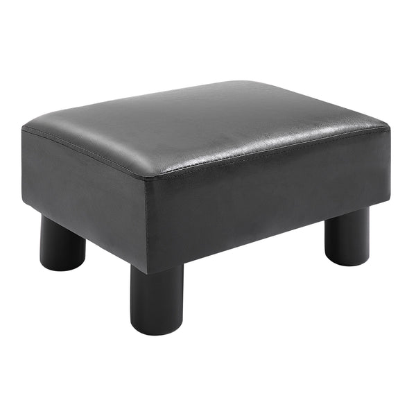 English Elm Ottoman Small Foot Rest with Faux Leather Upholstery, Rectangular Padded Foam Seat, Lightweight Durable Stool W2225141030