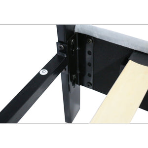 English Elm Queen Size Upholstered Platform Bed Frame With Tufted Headboard, Strong Support & Easy Assembly W2297140907-GIGA