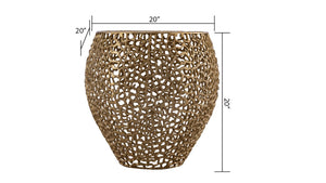 English Elm Et3403-18 Cast Aluminum Cube Side Table Geometric Accent for Modern Living Spaces Gold B009140736