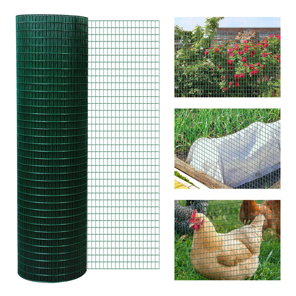English Elm PawHut 98' x 35.5" PVC-Coated Steel Hardware Cloth Roll, 1/2 x1" Mesh for Garden & Poultry Defense W2225141112