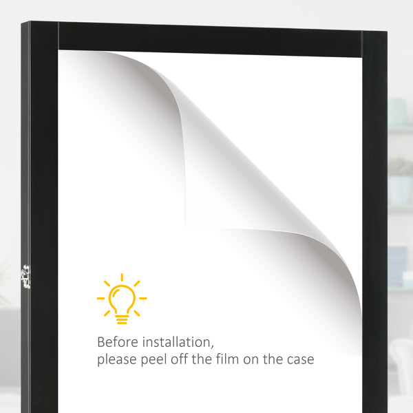 English Elm HOMCOM 24" x 32" Jersey Display Case Wall-Mounted Acrylic Shadow Box with UV Protection, Lockable Hanger W2225141241